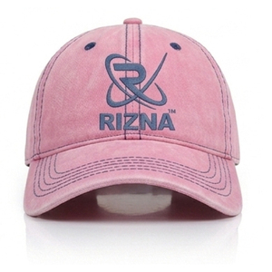 Gorra de Béisbol RIZNA de Mezclilla Twill, 6 Paneles, Ajustable, Unisex, Estilo Casual Vintage, Lavada, con Logotipo Bordado en 3D en el Panel Frontal, Azul - Product Image 1