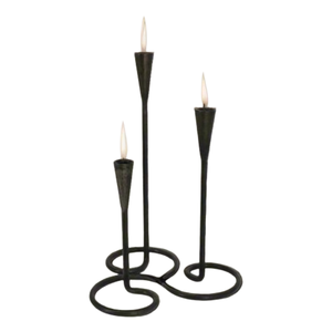 Metal Candle Holder Set with Fine Cutwork Elegant Centerpiece for Living Room & Bedroom - Product Image 1