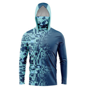 Camisetas de Pesca de Manga Larga con Protección UV, Camisetas de Pesca UPF Personalizadas para Hombre con Capucha y Protector de Cuello - Product Image 6
