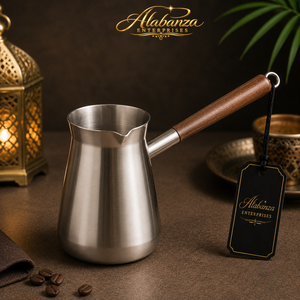 กาต้มกาแฟตุรกีสเตนเลสสตีลทันสมัย Alabanza พร้อมด้ามจับไม้ Cezve Ibrik - Product Image 1