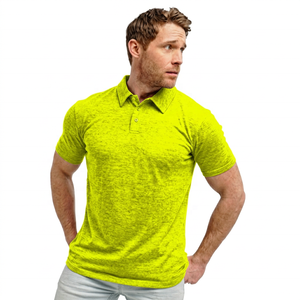Polo en tricot à manches courtes pour homme, couleur unie, respirant, coupe décontractée, longueur normale - Product Image 5