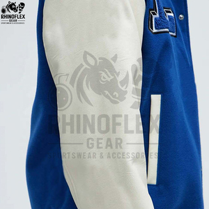 Veste de baseball en toile et peau de mouton pour homme, style streetwear d'hiver, personnalisable en gros - Product Image 6