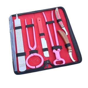 Kit de herramientas de herrador para recorte de pezuñas y prueba de dolor en caballos con cuchilla de pezuña de 15 pulgadas con dientes afilados, cuchillo de pezuña, lima raspadora y cuchillo curvo - Product Image 1