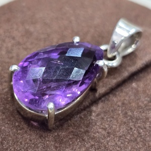 925 argent émeraude coupe bijoux fins pendentif et breloques faites à la main excellente qualité dernière pierre précieuse d'améthyste à la mode - Product Image 3