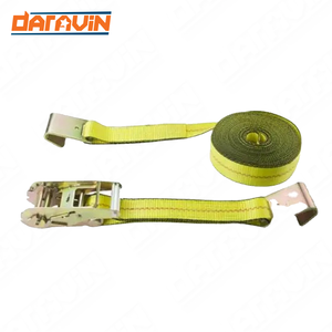 Sangles d'arrimage à cliquet jaunes pour camions, sangles personnalisées de haute qualité du Vietnam avec crochet plat pour treuil - Product Image 1