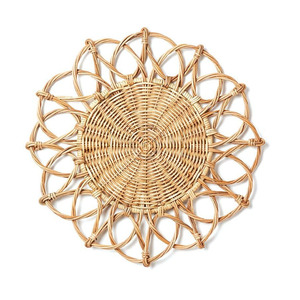 Hot Selling 2026 Natural Rattan Charger Plates Customize Sizes Variety of Colors Handmade Rattan <b>Placemat</b> for Table Decoration - Product Image 6