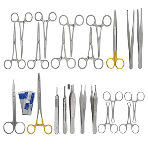 Kit de Cirugía Veterinaria de 22 Piezas para Animales Pequeños con Bisturís, Pinzas, Tijeras, Portaagujas y Hojas de Bisturí Reutilizables de Acero - Product Image 1