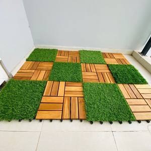 Dalles de terrasse en bois d'acacia, emboîtables, imperméables, pour jardin et patio - Product Image 1