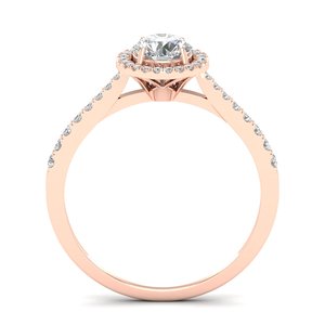 Bagues de fiançailles personnalisées REYES en or rose massif 14 carats avec diamants certifiés IGI pour femmes, vente en gros de bijoux fins - Product Image 4