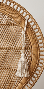 Décoration bohème en coton avec pompon et perles en bois, ornement suspendu pour salon, usage intérieur - Product Image 4