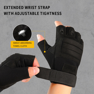 Gants de sport en cuir pour hommes, haute qualité, antidérapants, demi-doigts, avec logo personnalisé, pour musculation, entraînement et fitness - Product Image 5