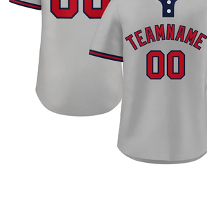 Youth 2 Button Baseball Jersey Solid Polyester <b>Mesh</b> Quick Dry Sublimated Team Name Number Logo OEM Baseball Jersey Manufacture - Product Image 3