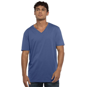 T-shirts pour hommes de qualité supérieure à manches courtes et col en V, en polyester, coton peigné et rayonne, 32 fils simples, T-shirt pour hommes à col en V - Product Image 1