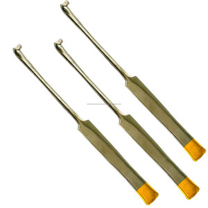 Lot de 3 crochets chirurgicaux manuels en acier inoxydable pour ovariohystérectomie vétérinaire et récupération de cornes utérines, pour hôpital - Product Image 1