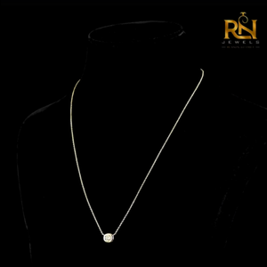 Collar con colgante solitario de diamante cultivado en laboratorio con corte almohada estilo antiguo, engaste en bisel, cadena de bisel, oro macizo 9K 14K 18K, joyería fina - Product Image 2