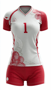Nouvel ensemble de volley-ball 2026 pour femme : maillot col en V et short de football, 100 % polyester, uniformes de volley par sublimation - Product Image 5
