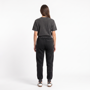 Pantalones de Mujer de Cintura Media, Bordados, de Felpa Francesa, Ecológicos, Lavados con Ácido, Corte Regular, Largos, con Cierre de Cordón, Casuales, para Otoño - Product Image 2
