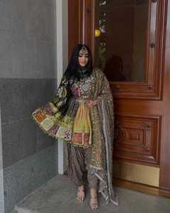 Robe bohème traditionnelle pour femmes, couleur personnalisée, fabricant OEM ODM, robes décontractées afghanes, prix de gros en vente - Product Image 3