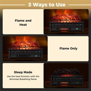 Caminetto Elettrico Intelligente da 26 Pollici con Set di Tronchi, Compatibile con Alexa/Google, 5 Colori di Fiamma, Riscaldatore da 1500W, Vetro LED AU per Uso Domestico - Product Image 6