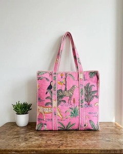 Reusable Shopping Bag Cotton Tote Bag Handmade Eco Friendly Quilted Tote For Women Daily And Grocery Use - Product Image 1