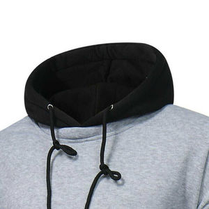 Sweat-shirt à capuche personnalisé en gros, fabriqué en usine, avec impression de logo, meilleur design, pour homme, vierge, bicolore, à blocs de couleur - Product Image 6