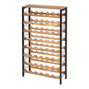 Portabottiglie da Vino a 8 Livelli per 48 Bottiglie, Scaffale Autoportante in Legno da Tavolo per Cucina, Illuminazione a Sospensione per Cucina - Product Image 2
