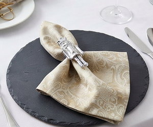 Ensemble de 2 anneaux de serviette en métal argenté en forme de casse-noisette, décoration de table originale, parfaits pour la salle à manger et la cuisine - Product Image 6