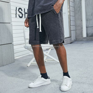 High Quality Heavyweight Cotton Acid Washed <b>Shorts</b> for Men Vintage Streetwear Casual Mesh <b>Shorts</b> With Pattern <b>Decoration</b> Pockets - Product Image 4