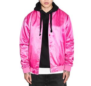 Veste bomber en satin pour homme de haute qualité, vente en gros personnalisée, style streetwear, vestes universitaires en soie tendance pour homme - Product Image 1