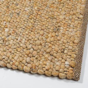 90% Wool/10% Cotton Loop Pile Handmade Scandinavian <b>Rugs</b> | Eco-Friendly Modern Textured Solid Color <b>Thin</b> Area Carpet | Custom - Product Image 5