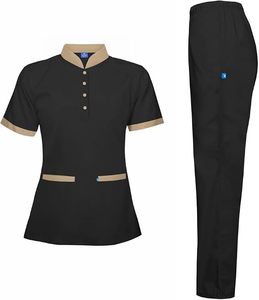 Uniforme de femme de chambre, uniforme de ménagère, ensemble de tenue de nettoyante, col chinois, unisexe - Product Image 3
