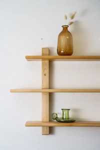 Modern <b>Floating</b> Wood <b>Wall</b> <b>Shelf</b> Adjustable Heavy Duty Metal Divider Bookend Bracket Set Non-Folding Flower Pot Living Room Rack - Product Image 2