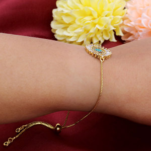 925 Sterling Silver <b>Gold</b> Plated Devil's Eye <b>Adjustable</b> Slide Rope <b>Bracelet</b> Fine Jewelry for Women Gift Everyday Wear - Product Image 6