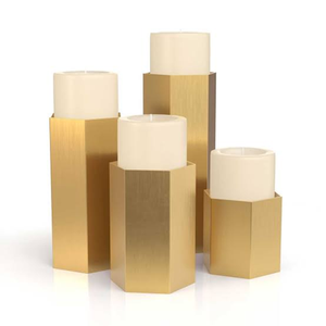 Venta al por Mayor de 2 Portavelas Cilíndricos de Latón, Modernos y Duraderos, para Decoración de Bodas y Fiestas - Product Image 2