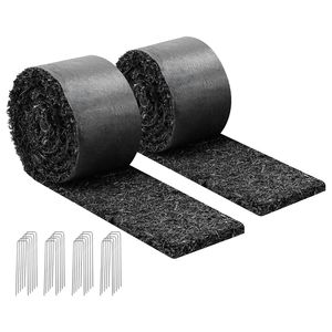 2 Rotoli di Tappeto Pacciamante in Gomma Riciclata da 120 x 4,5 Pollici, Effetto Naturale, Barriera per Fiori, Bordo Permanente per Pacciamatura Agricola - Product Image 1