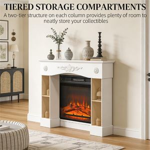 Caminetto Elettrico Moderno Autoportante di Colore Bianco con Design Elegante - Product Image 3