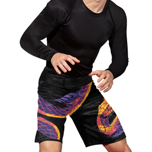 Men's Fitted MMA Shorts Sublimation Print <b>Snake</b> Design Stretch Polyester Spandex Mixed Martial Arts Wear Adult Size - Product Image 6