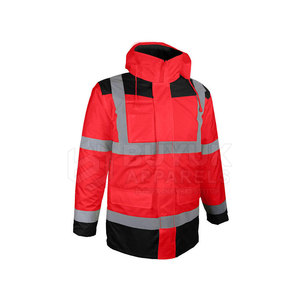 Veste de sécurité haute visibilité réfléchissante à capuche pour usage industriel, haute visibilité, imperméable, respirante, 100% polyester, protection contre le feu - Product Image 2
