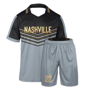 Nouveau design Ensemble de maillots de football en maille de polyester à impression personnalisée Uniforme de football pour jeunes avec short et chaussettes avec logo de l'équipe - Product Image 1