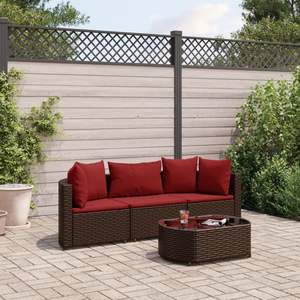 Ensemble de 3 canapés de patio marron pour la décoration de jardin, meubles d'extérieur - Product Image 1