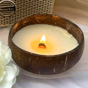 <b>Cheap</b> price decor coconut shell bowl <b>candle</b> handpoured soy wax <b>candles</b> bulk deal wholesale - Product Image 1