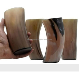 แก้วลายหมีแบบวินเทจทำมือรูปเขาสัตว์แกะสลักแบบสั้นทำด้วยมือทำจากธรรมชาติสไตล์สัตว์โบราณออกแบบได้ตามที่ต้องการ - Product Image 2