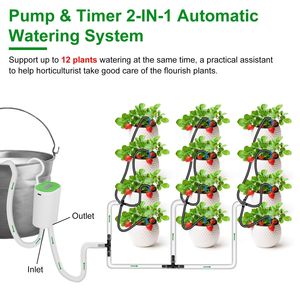 Kit Sistema di Irrigazione Automatico per 12 Piante con Batteria Ricaricabile e Timer, Dispositivo con Pompa per Giardino - Product Image 3