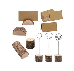 Latest Design Metal And Wood Place <b>Card</b> Holder With Fish Crafts Top Quality Round Wood Base For Restaurants <b>Table</b> Numbers - Product Image 3