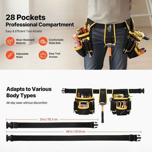 Adjustable <b>Carpenter</b>/Repairer Utility Belt with Detachable Work Bag <b>Tool</b> Storage Solution - Product Image 2