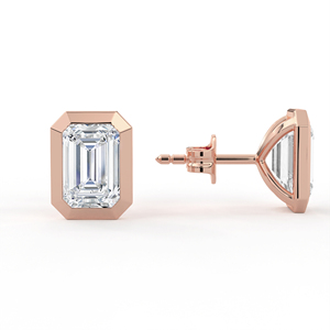 ต่างหูเพชร POOJA DIAMOND EYJ-89 ทอง 14K 18K เพชรเลี้ยงในห้องปฏิบัติการทรงเหลี่ยมมรกต รับรองโดย IGI เครื่องประดับหรูหราสำหรับทุกเพศ ขายส่ง - Product Image 4