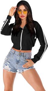 Survêtement 2 pièces en coton uni pour femmes, haut court et design personnalisé, ensemble de sport à la mode - Product Image 4