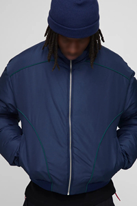 Hot Selling Custom Screen Printed Logo Comfortable Hooded Puffer <b>Jacket</b> Men <b>Winter</b> Casual Wear Full Zip Front High Street - Product Image 3