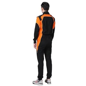 Traje de Carreras de Manga Larga para Hombre, Bloques de Color Negro y Naranja, Transpirable, de Secado Rápido, Impermeable, Poliéster/Nailon, para Todas las Estaciones, Uso Adulto - Product Image 1