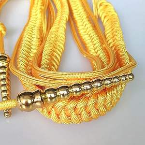 Aiguillette personnalisée de haute qualité en cordon doré tressé avec fil de bullion, accessoire d'uniforme avec deux embouts en laiton plaqué or - Product Image 6